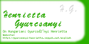 henrietta gyurcsanyi business card